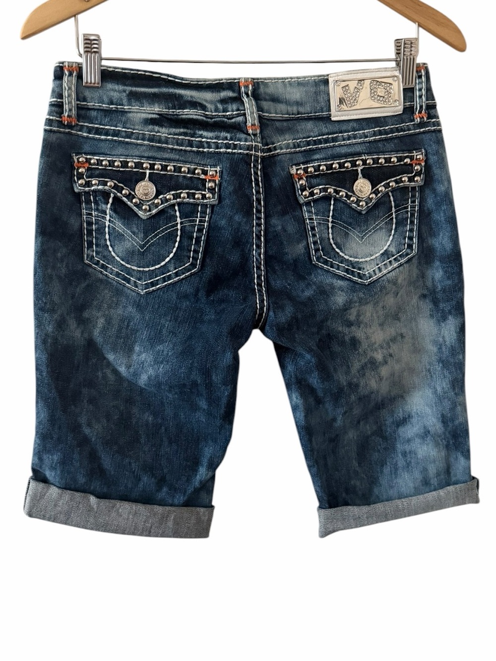 Virgin Only•Mid Rise Embellished Jean Shorts